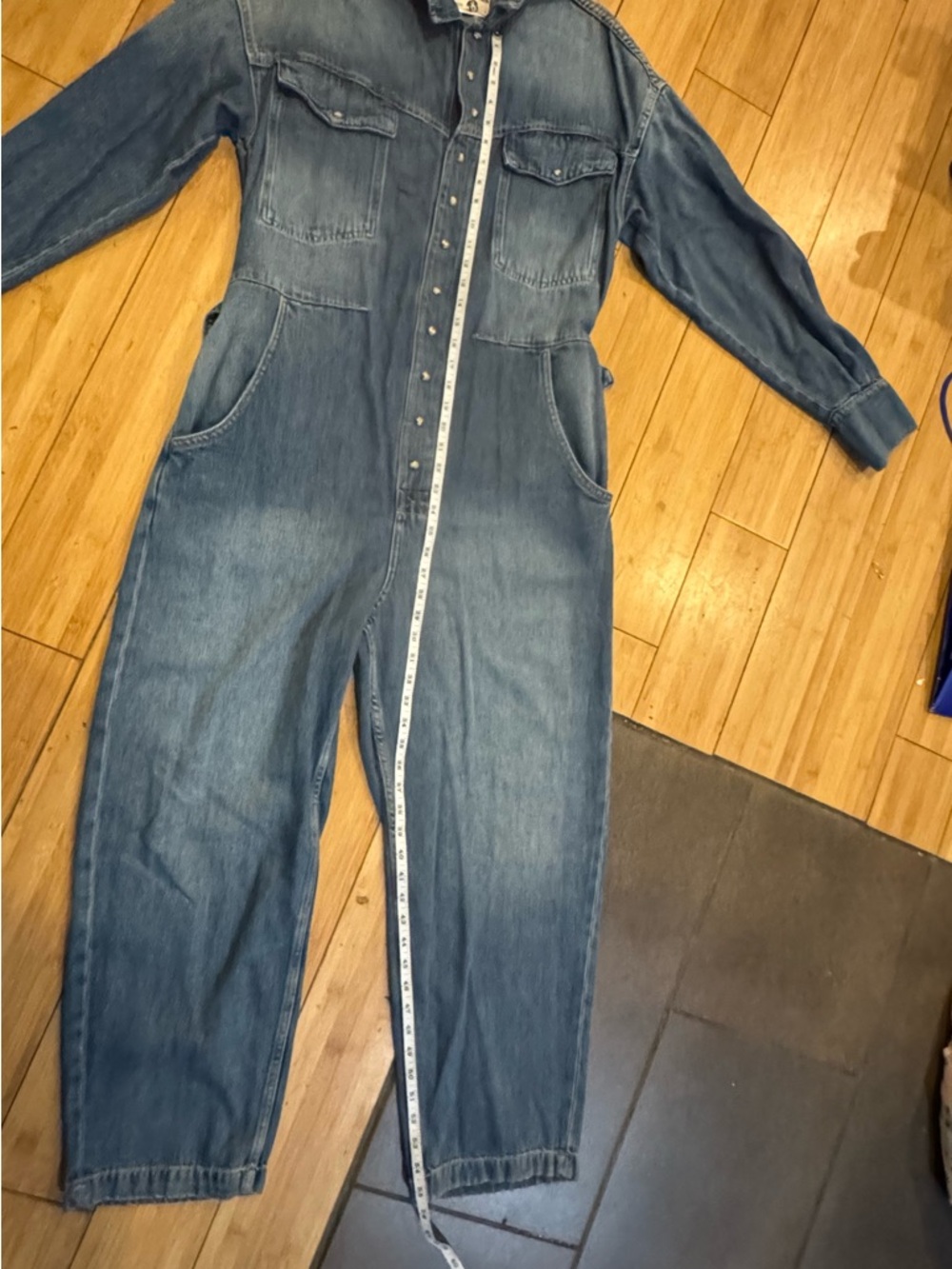 We The Free by Free People Blue Denim Jumpsuit NWT - Picture 9 of 10